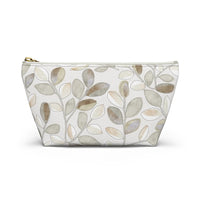 Cherry Plum Leaves Accessory Pouch w T-bottom in Brown